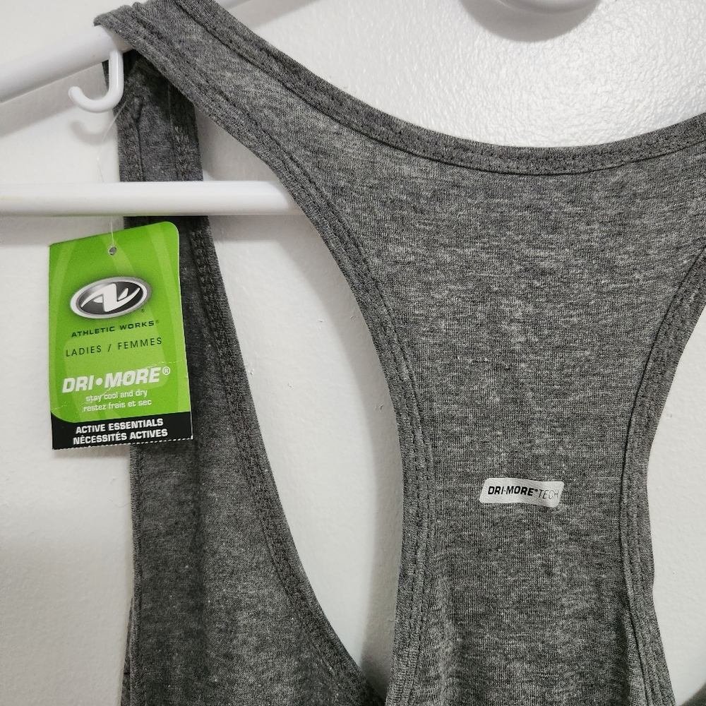 Athletic Works • Dri-More Racer Back Tank, Grey w/pattern, size L, NEW - Picture 4 of 5